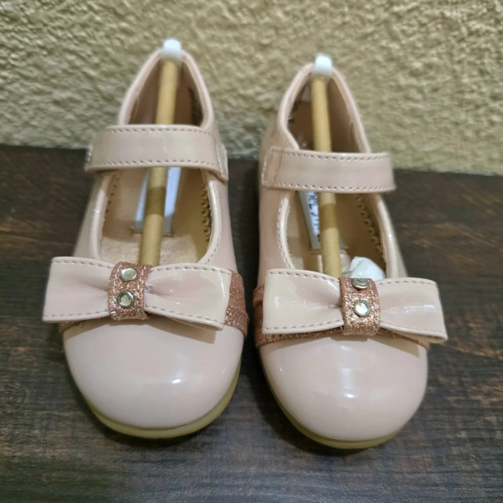 Rachel Toddler Girl Pink Bow Dress‎ Flats Mauve Shoes Size 6